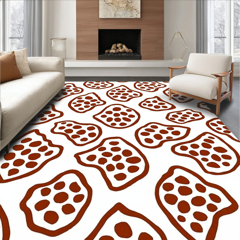 Brown Spotted Organic Art Rug