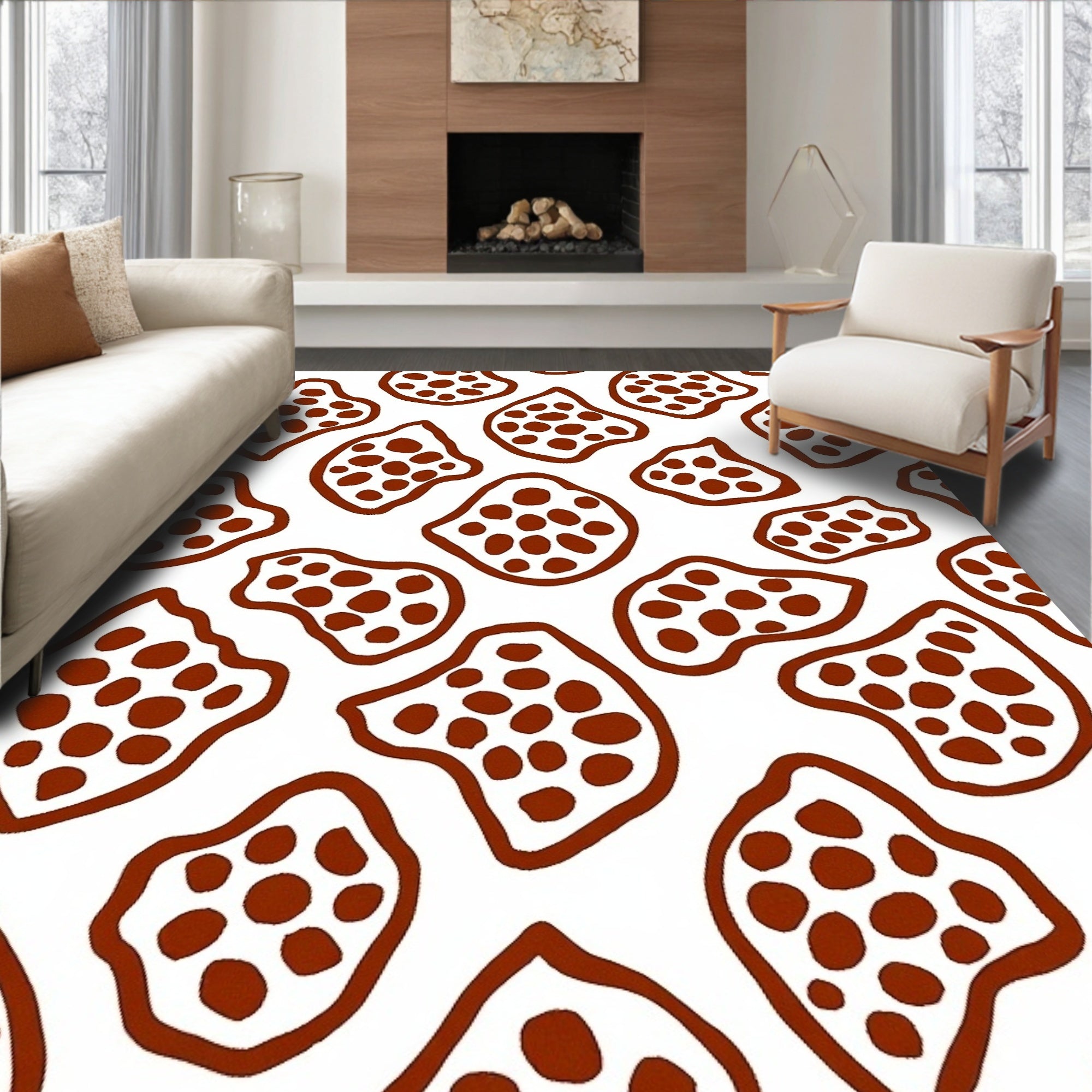 Brown Spotted Organic Art Rug