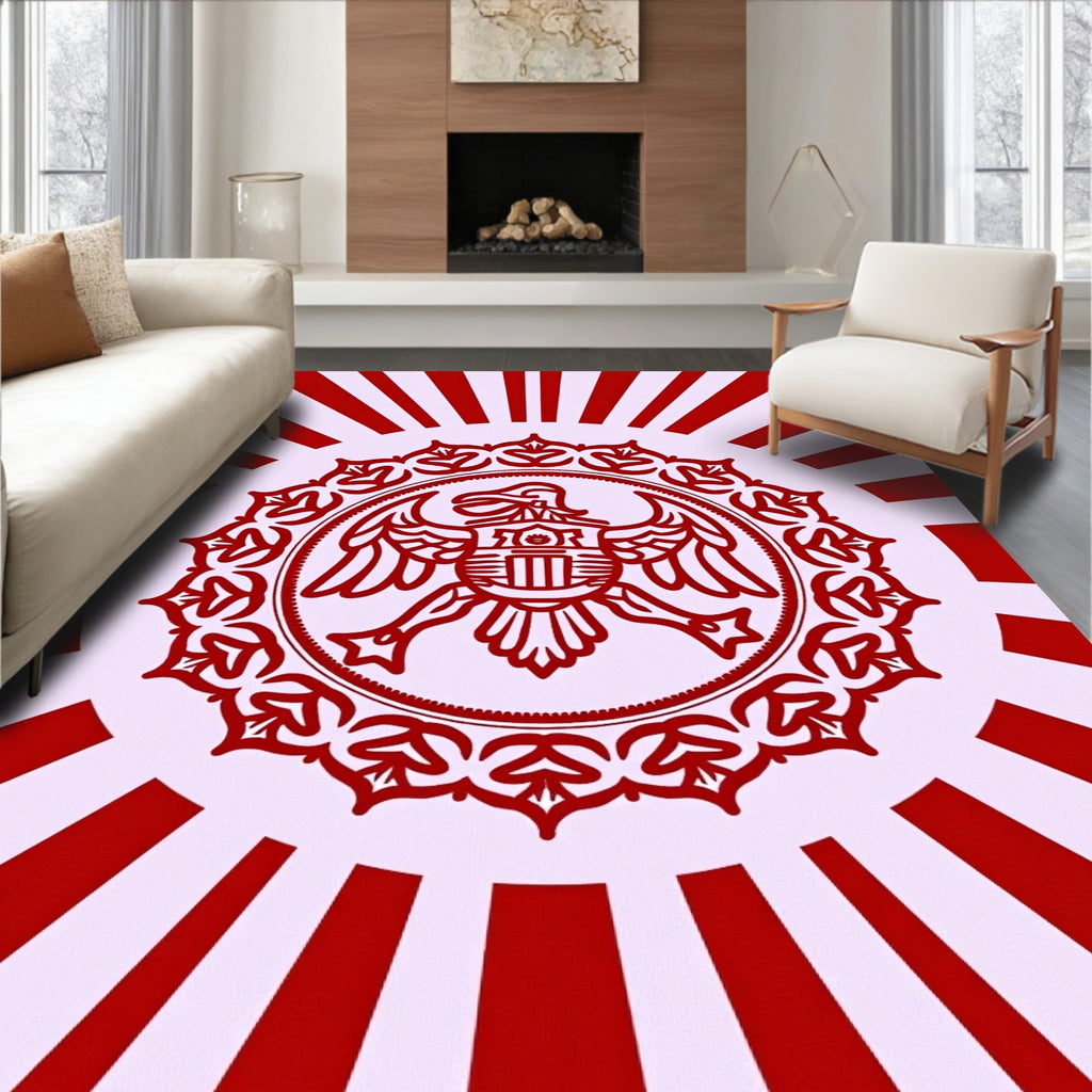 Crimson Eagle Sunburst Medallion Rug