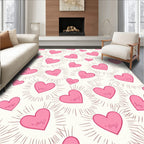 Pink Hearts Bursting With Love Rug