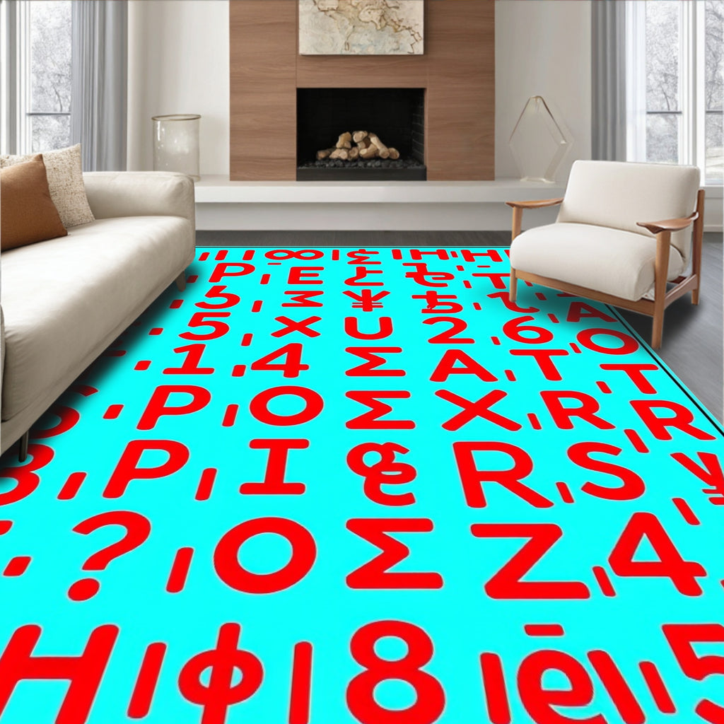 Retro Red Alphabet Tile Rug