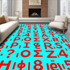 Retro Red Alphabet Tile Rug