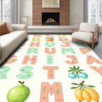 Alphabet Botanical Leaf Appliqu Rug