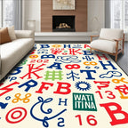 Colorful Alphabetical Collage Rug
