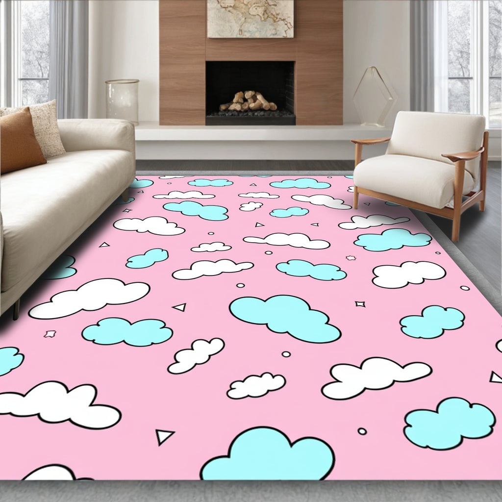 Pink Sky Cloud All Over Rug