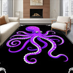 Violet Octopus with White Polka Dots Rug