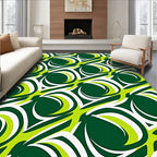 Emerald Green Swirl Abstract Rug