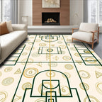 Cream Golden Court Symbols Rug