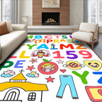 Colorful Alphabet Characters And Icons Rug