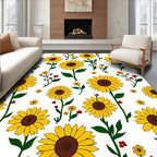 Yellow Sunflower Blossom Garden Textile Rug