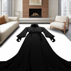 Dark hooded figure cascading robe Rug