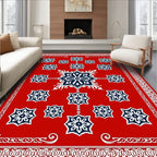 Crimson White Starburst Medallion Rug