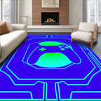 Cyberpunk Neon Game Controller Gradient Rug