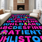 Funky Alphabet Collage Rug