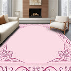 Delicate Lilac Scrollwork Border Rug