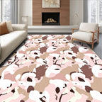 Soft Neutral Camouflage Abstract Blocks Rug