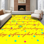 Cute Yellow Polka Dot Sun Umbrellas Rug