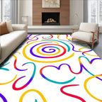 Abstract Rainbow Swirl Garland Rug