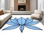 Light Blue Lotus Flower Radiance Rug