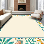 Whimsical Giraffe Foliage Pattern Rug