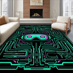 Neon Circuit Board VR Goggles Rug