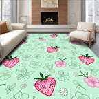 Sweet Strawberry and Pink Blossom Rug
