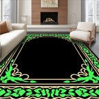 Emerald Vine Leaf Border Rug