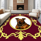 Regal Burgundy And Gold Portrait Rug