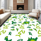 Playful Green Baby Dinosaur Scatter Rug
