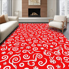 Red Swirls And Wheels Medley Rug
