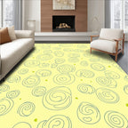 Soft Yellow Swirl Doodle Rug