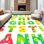 Tropical Floral Alphabet Charm Rug