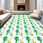 Green Trophies Yellow Cups Confetti Rug