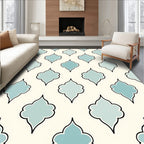 Light Aqua Quatrefoil Tile Overlay Rug