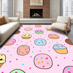 Kawaii Cupcake Sprinkle Background Rug