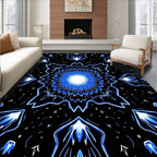 Vibrant Blue Electric Starburst Rug
