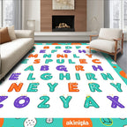 Colorful Alphabet Letters Playful Arrangement Rug
