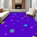 Cosmic Bright Shapes Vibrant Galaxy Rug