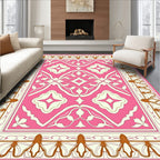 Pink Ivory Botanical Medallion Rug