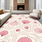 Pink Seaside Scallop Swirls Rug
