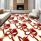 Crimson Abstract Floral Swirl Rug