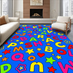 Vibrant Alphabet and Star Scatter Rug