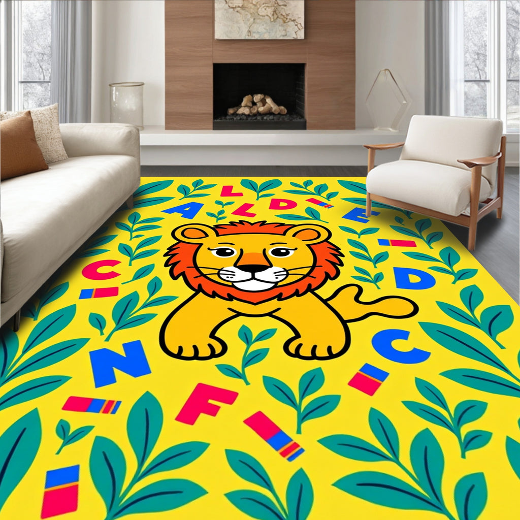 Happy Lion Jungle Alphabet Rug