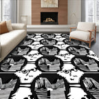 Monochromatic Black And White Abstraction Rug