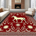Crimson Horse Star Border Rug