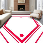 Bold Crimson Shield with Dots Rug