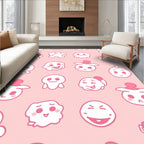 Playful Pink Ghost Friends Collection Rug