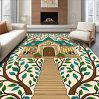 Whimsical Woodland House Creatures Rug
