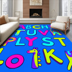 Kid's Funky Alphabet Neon Rug