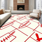 Crimson Laces Diamond Grid Rug